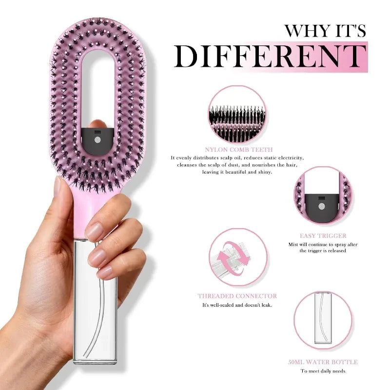 2-in-1 Detangling Mist Hair Brush
