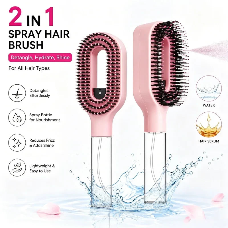 2-in-1 Detangling Mist Hair Brush