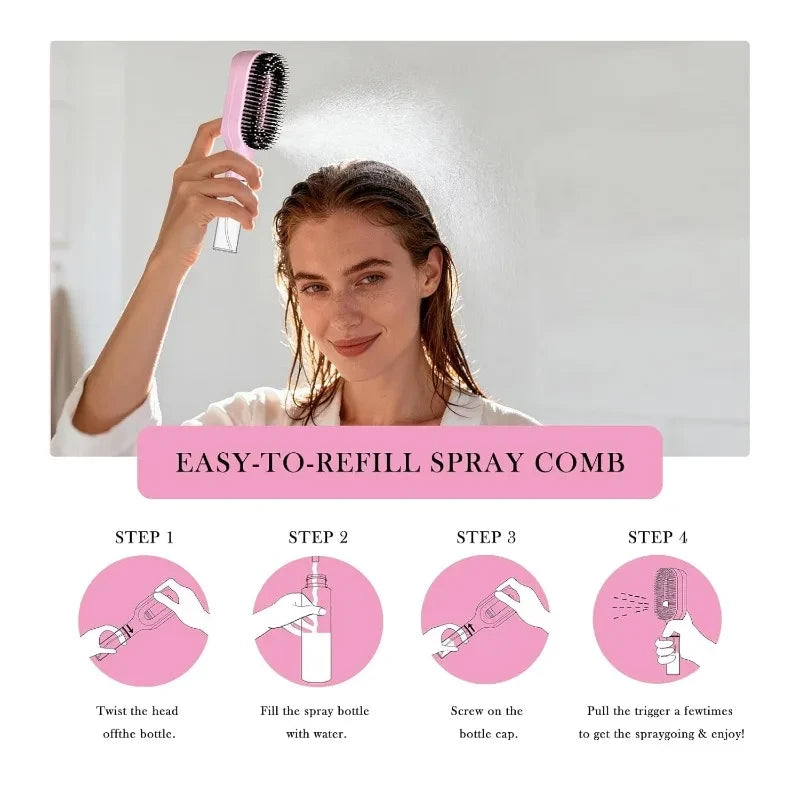 2-in-1 Detangling Mist Hair Brush