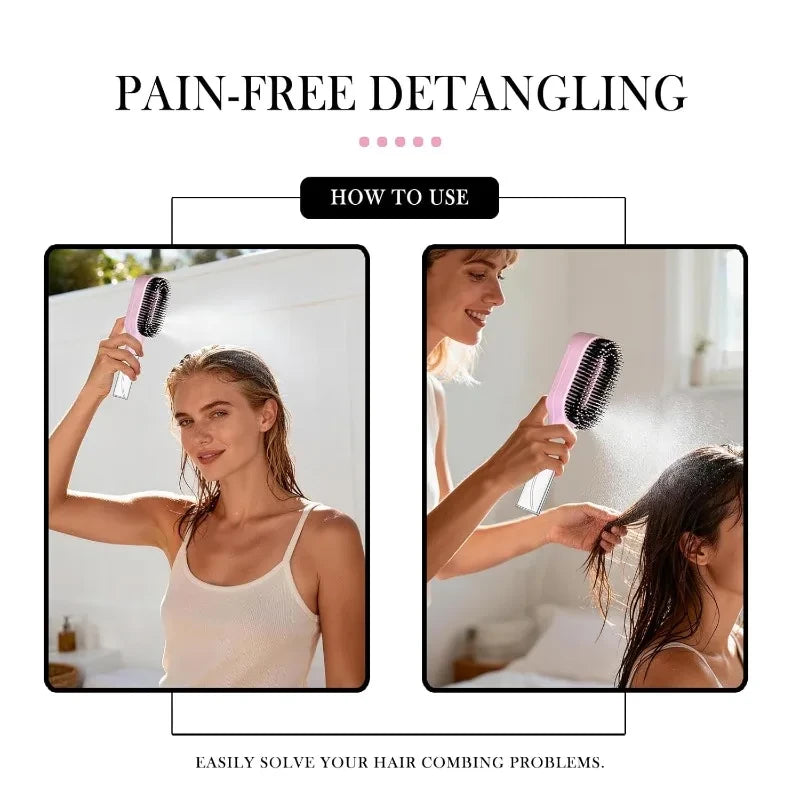 2-in-1 Detangling Mist Hair Brush