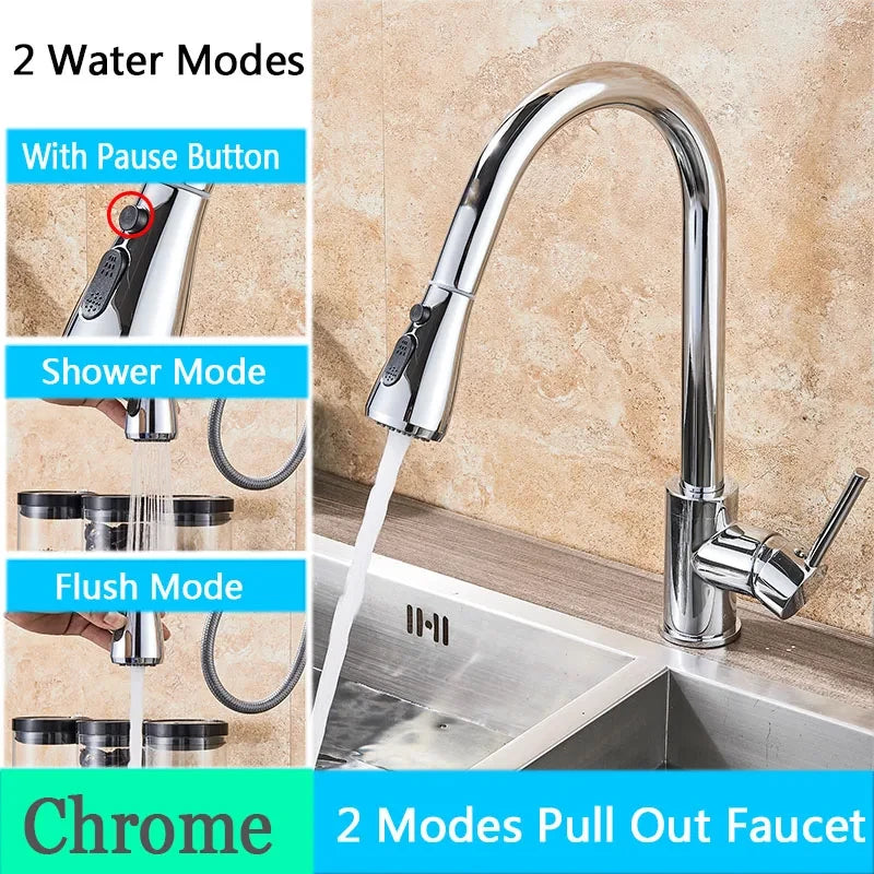 Flexible Pull-Out Kitchen Faucet