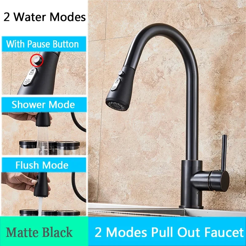 Flexible Pull-Out Kitchen Faucet