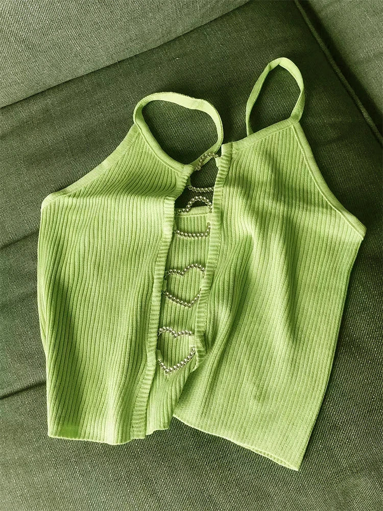 Ribbed Heart Back Cami