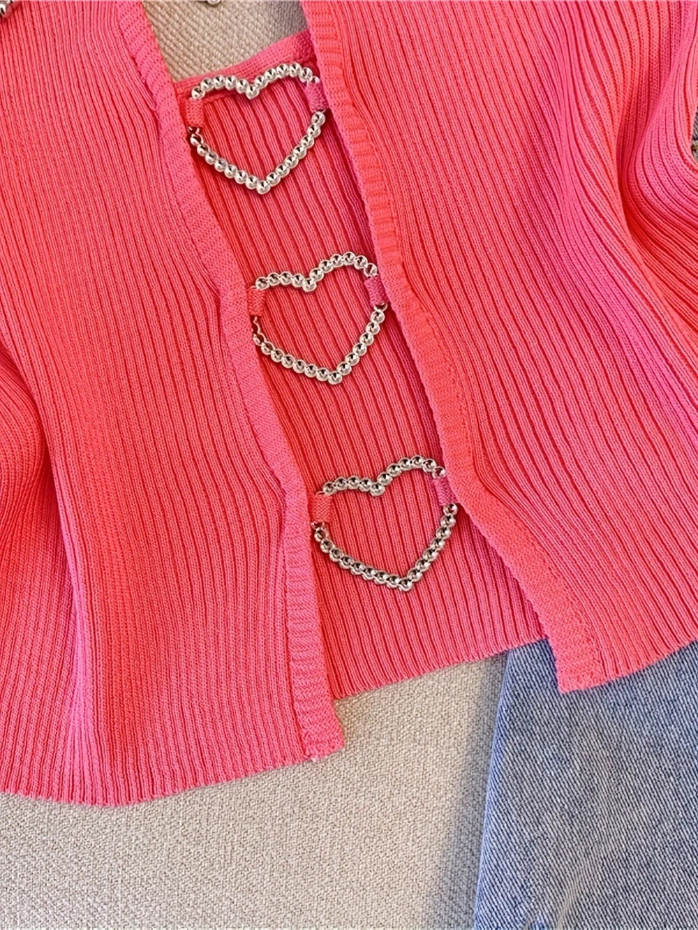 Ribbed Heart Back Cami