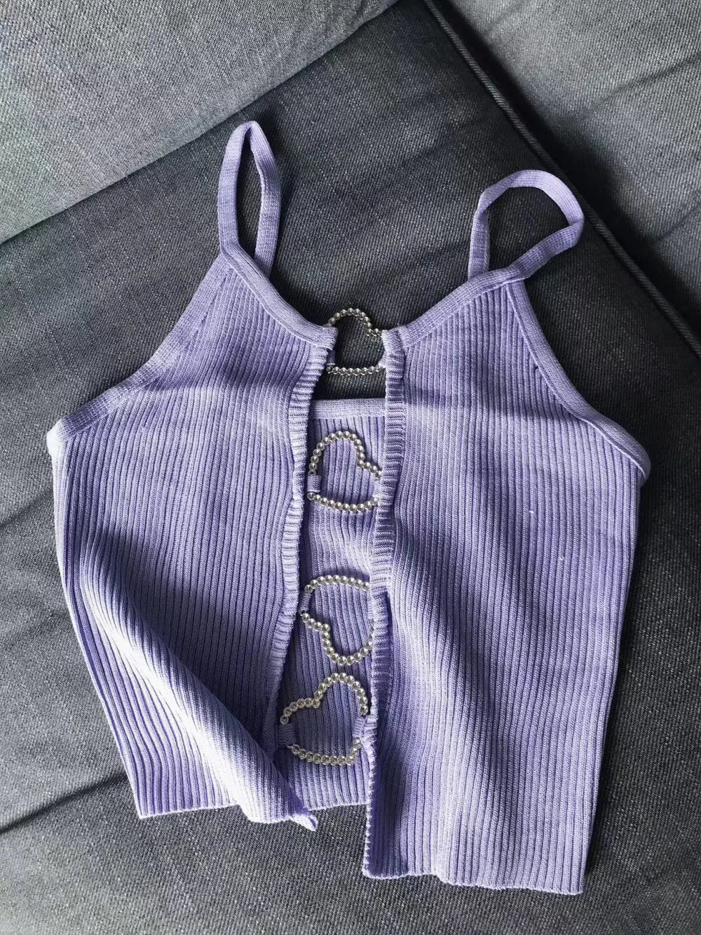 Ribbed Heart Back Cami