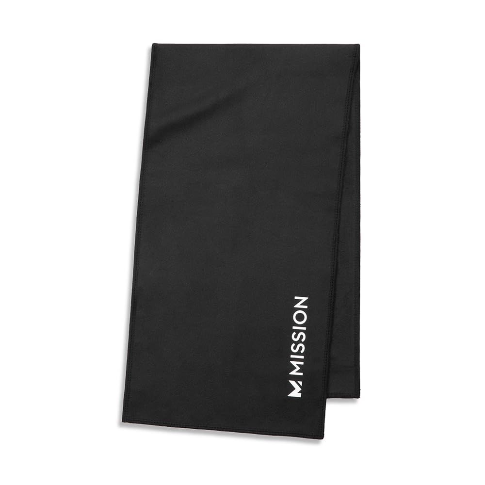 MISSION On-The-Go Cooling Towel - Soft, Lightweight Fabric - Cools Up to 2 Hours - UPF 50 Sun Protection - Machine Washable (Navy)
