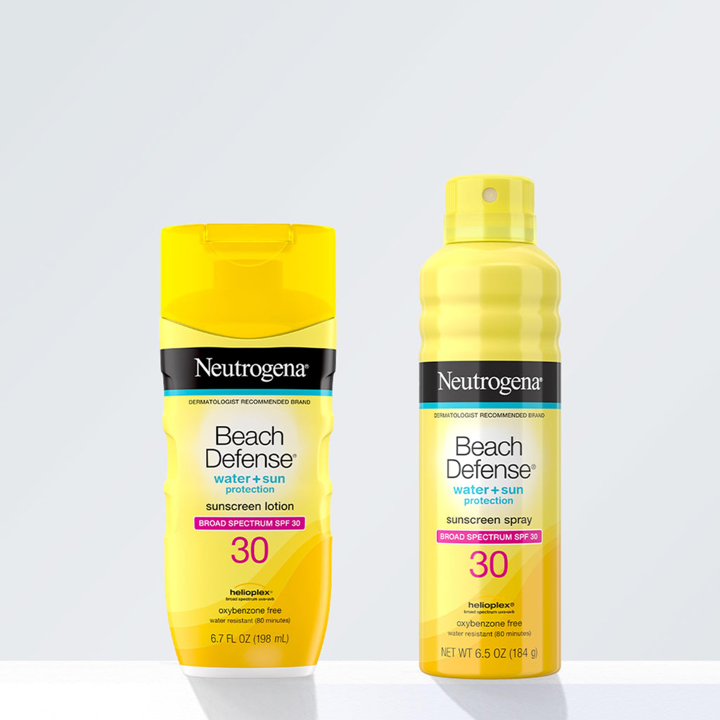 Neutrogena Beach Defense Sunscreen Spray SPF 70 Broad Spectrum UVA UVB Protection Lightweight Water Resistant up to 80 Minutes Beach-Strength Sun Protection for Whole Family, 6.5 oz