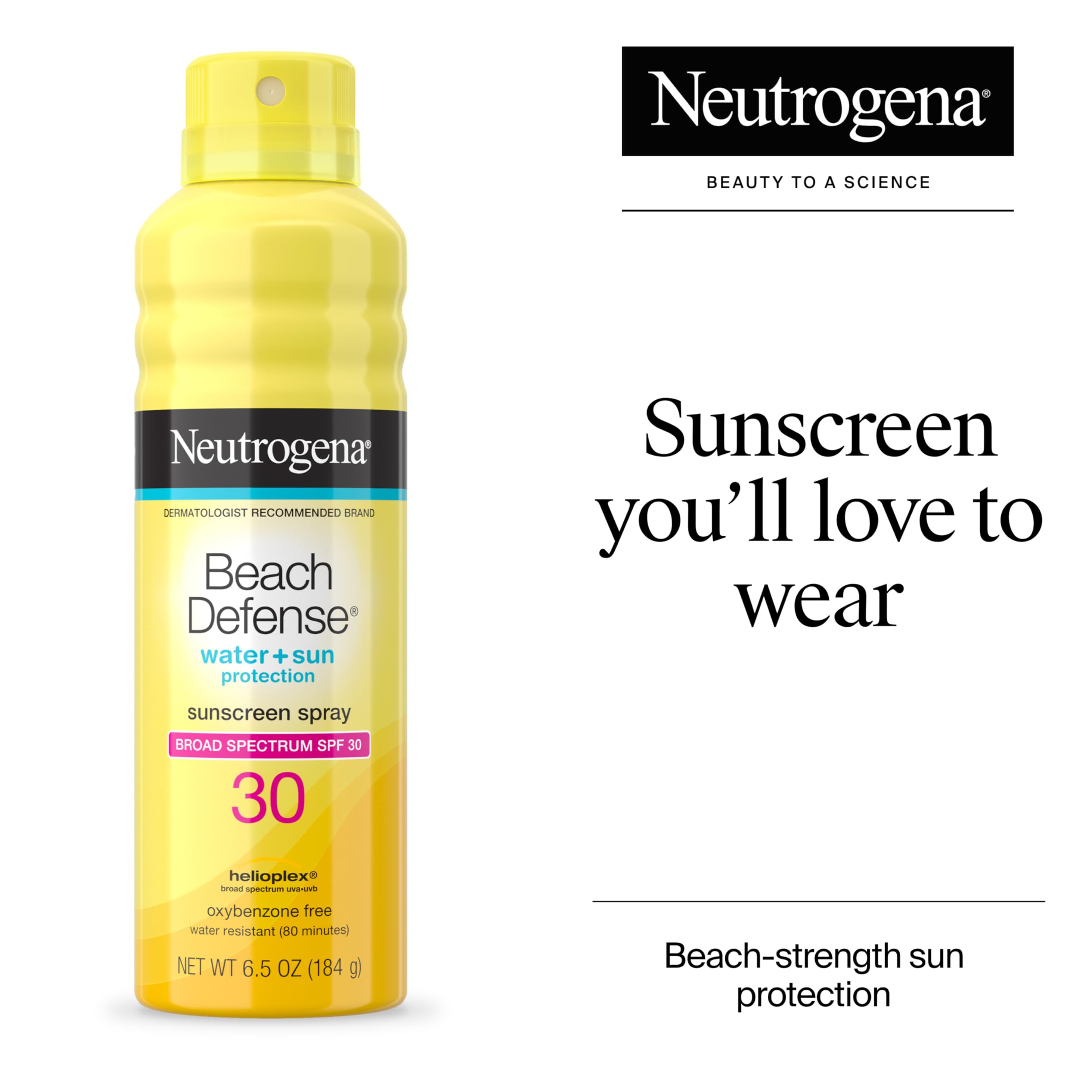 Neutrogena Beach Defense Sunscreen Spray SPF 70 Broad Spectrum UVA UVB Protection Lightweight Water Resistant up to 80 Minutes Beach-Strength Sun Protection for Whole Family, 6.5 oz