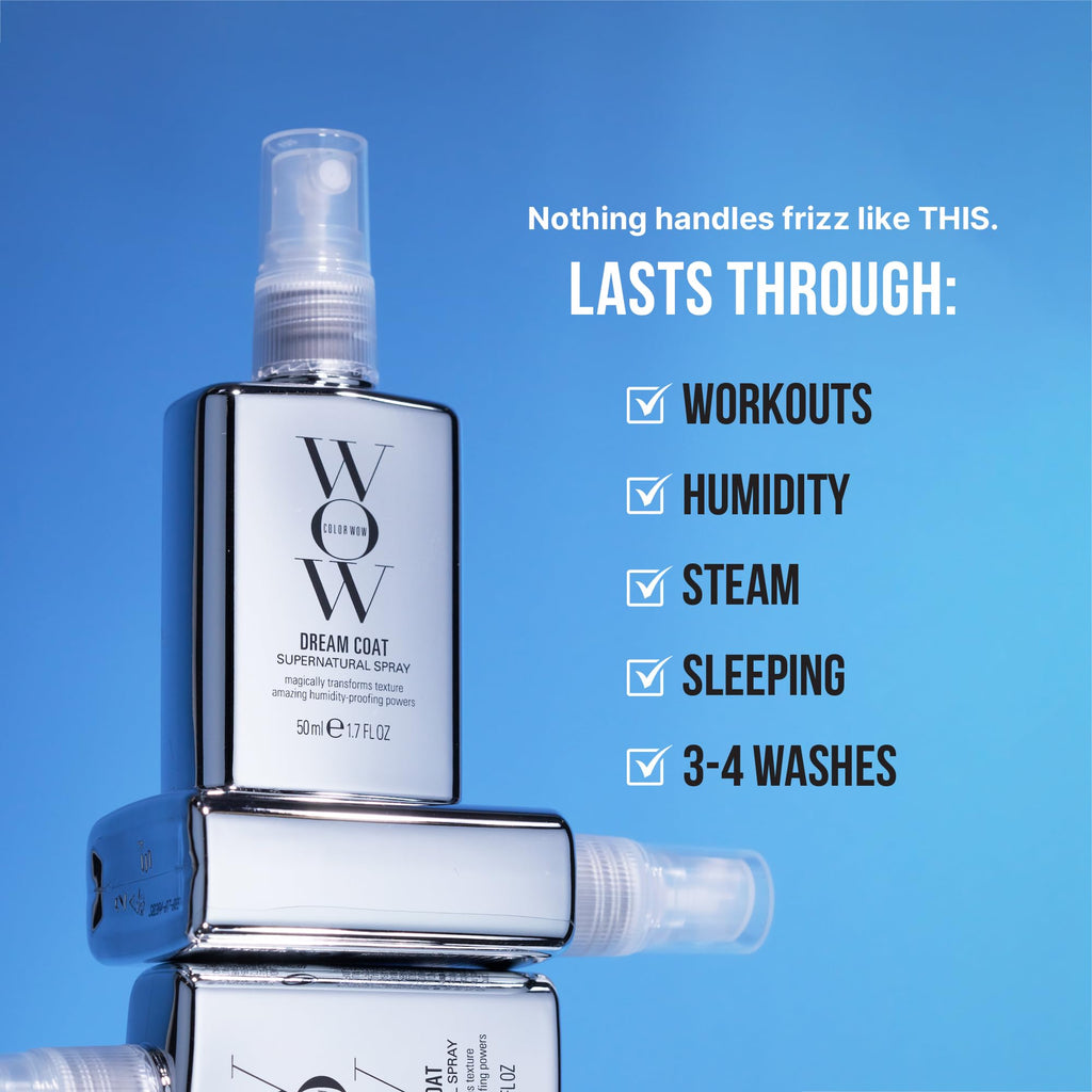 COLOR WOW Dream Coat Supernatural Spray, Anti-Humidity Frizz Control and Heat Protectant for Glassy, Shiny Hair
