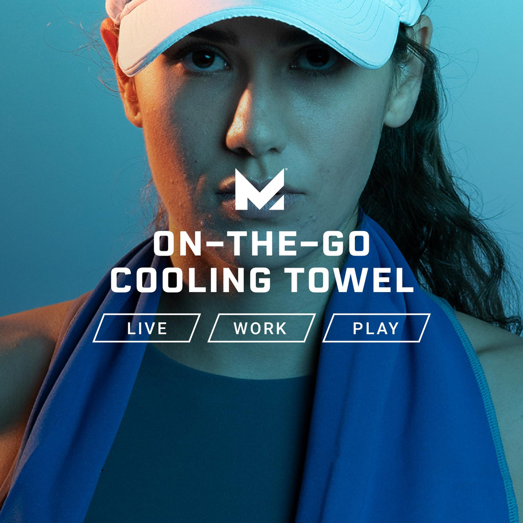 MISSION On-The-Go Cooling Towel - Soft, Lightweight Fabric - Cools Up to 2 Hours - UPF 50 Sun Protection - Machine Washable (Navy)
